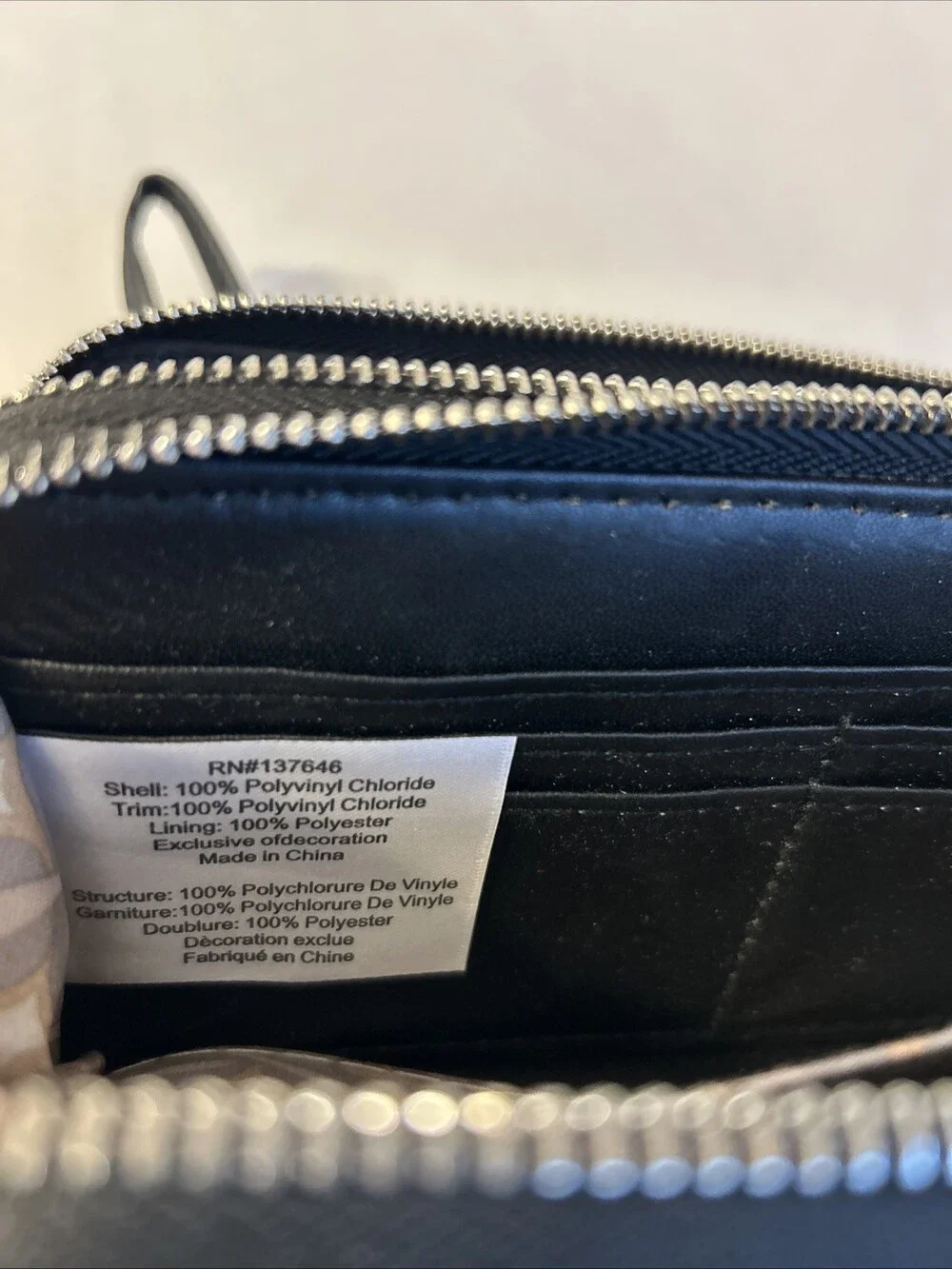 CXL By Christian Lacroix Wristlet Wallet Womens Black Ames Denim Double Zipper